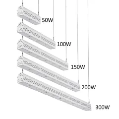 Dimmable Hanging Warehouse Lights Industrial Indoor Outdoor Workshop Garage 100w 200w 300w LED Linear High Bay Light