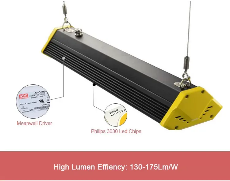 Dimmable LED Linear High Bay IP65 50W 100W 150W 200W Use In Factory Warehouse