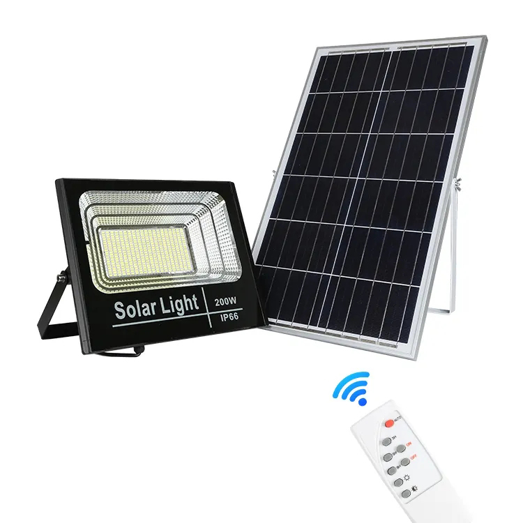 Solarbetriebenes 25 W 40 W 60 W 100 W 200 W Solar-LED-Flutlicht für den Außenbereich mit Fernbedienung