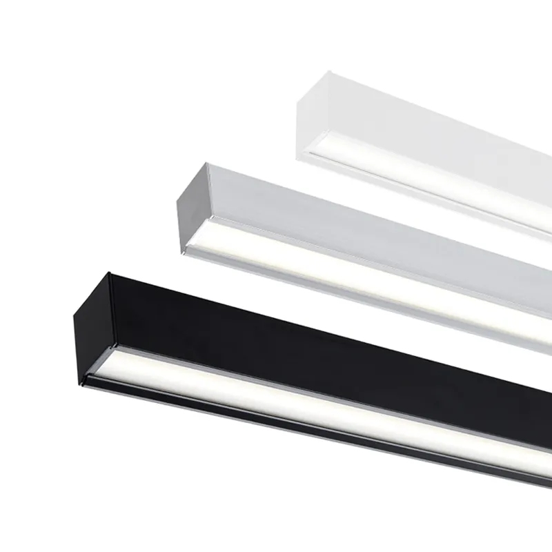 Pingente de alumínio sem costura de 2 pés 4 pés 6 pés 8 pés Iluminação linear LED de cima para baixo