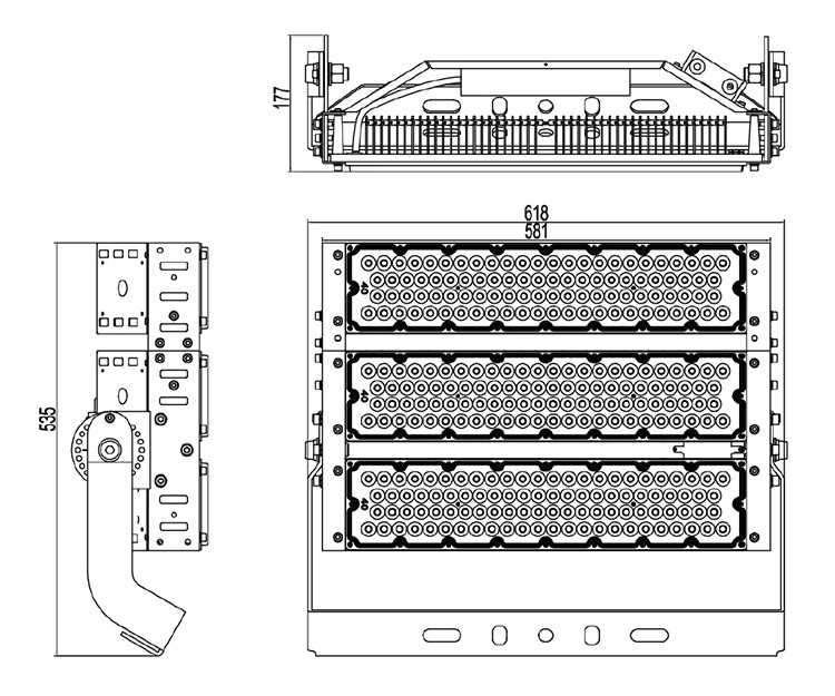 Dimensioni delle luci di inondazione a led dello stadio