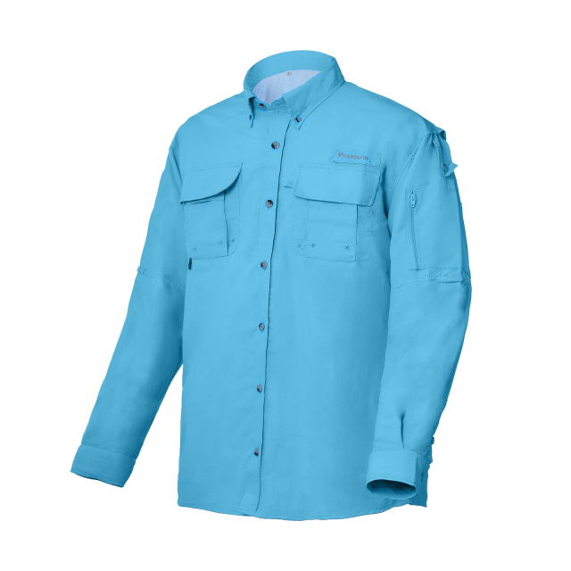 RiverRuns UPF 50+ Men's long sleeve fishing shirt. UV protection with quick dry & water-resistant material for hiking, fishing and camping.