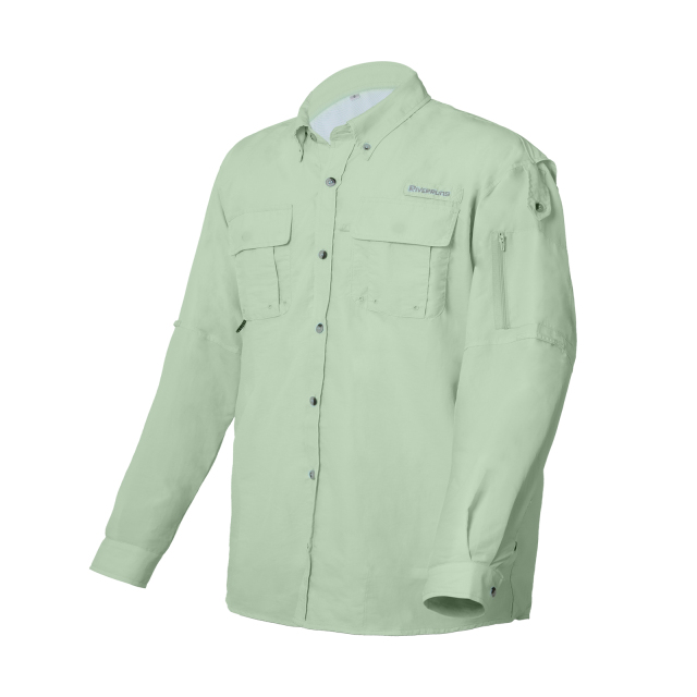 RiverRuns UPF 50+ Men's long sleeve fishing shirt. UV protection with quick dry & water-resistant material for hiking, fishing and camping.