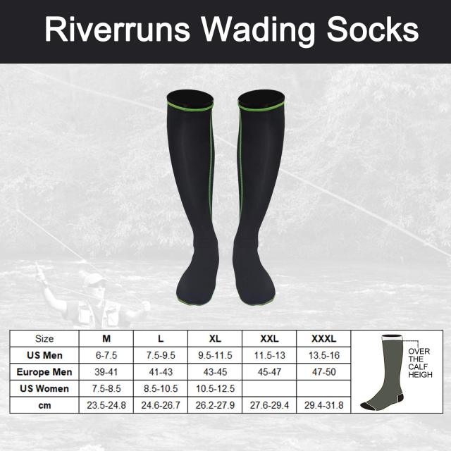 Riverruns Wading Socks, Neoprene Fishing Wader Socks for Men and Women Outdoor Fishing, Surfing, Wakeboarding