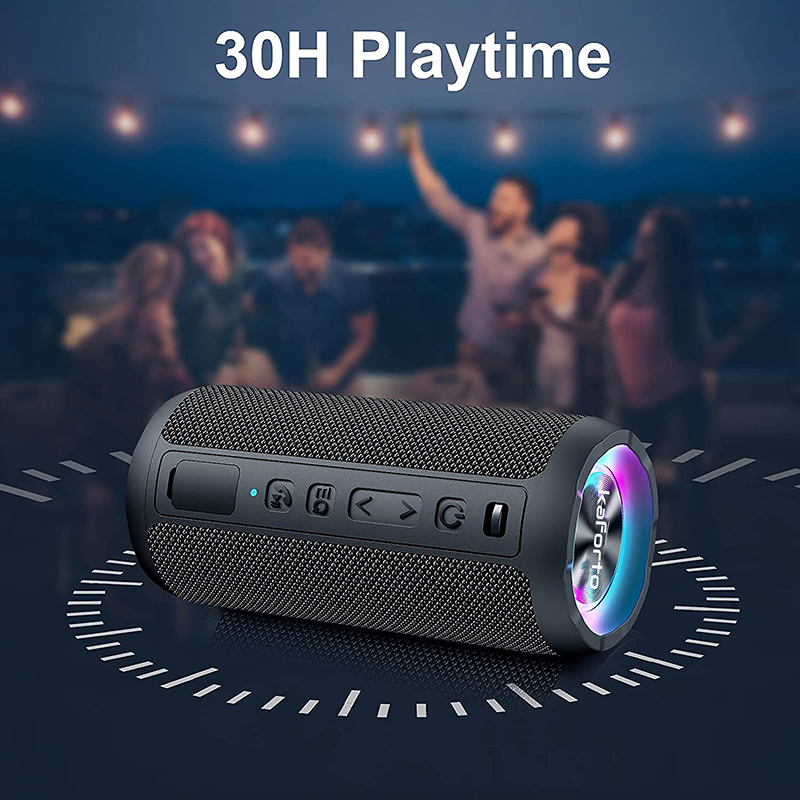 IPX7 Waterproof Wireless Speaker with 24W Loud Stereo Sound, Outdoor Speakers with Bluetooth 5.0 Dual Pairing for Home