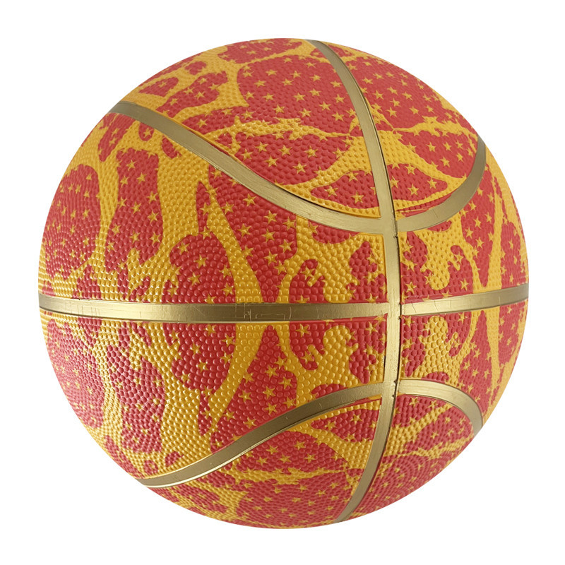 Colorful size 7 rubber basketball with custom logo