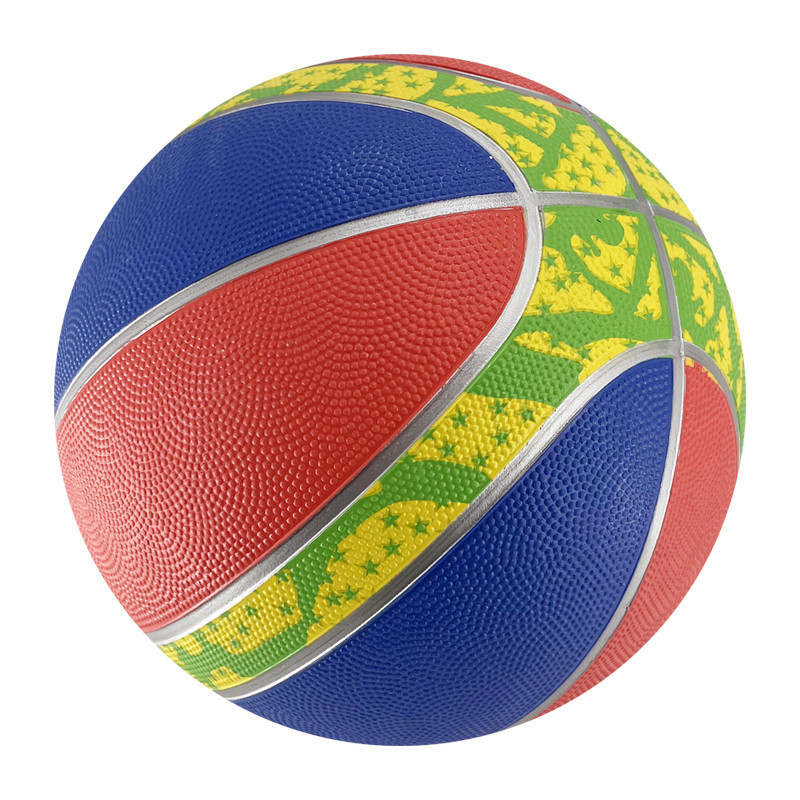 Colorful size 7 rubber basketball 