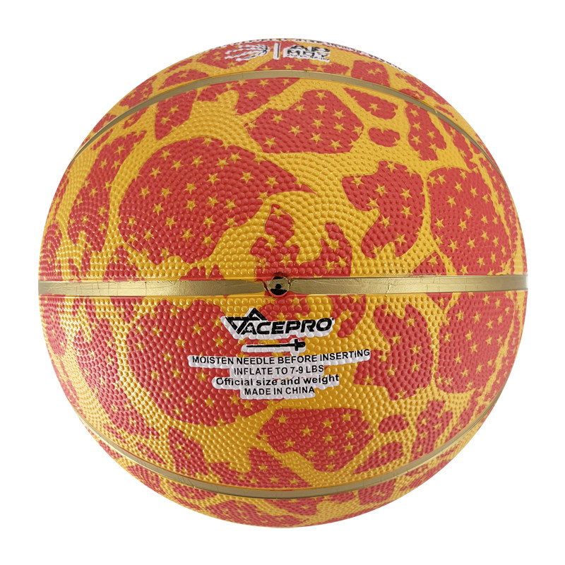 Colorful size 7 rubber basketball with custom logo