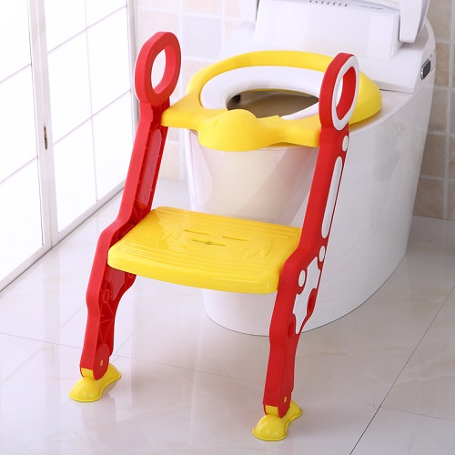 Baby Potty Training Toilet Seat with Non-Slip Step Stool Ladder Sturdy and Non-Slip Wide Steps