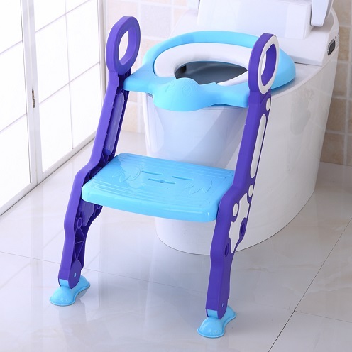 Baby Potty Training Toilet Seat with Non-Slip Step Stool Ladder Sturdy and Non-Slip Wide Steps