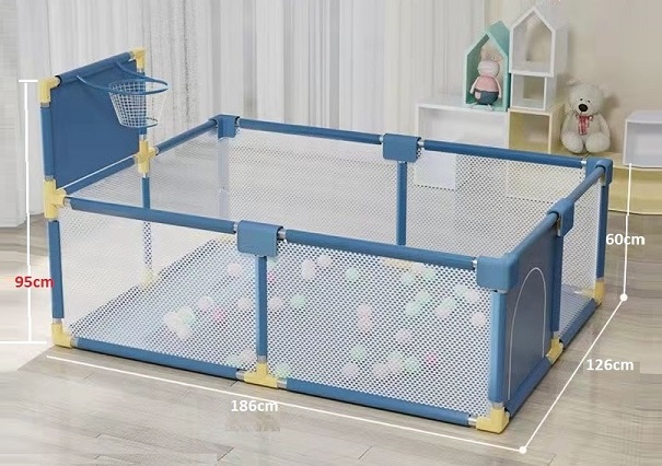 Fabric Playpen with Basketball ring