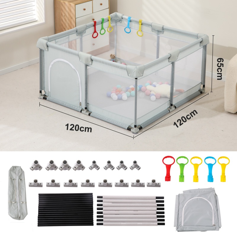 Baby Playpen Baby Playard, Playpen for Babies and Toddlers with Gate, lovely Baby Fence, Sturdy Safety Playpen, Indoor & Outdoor Kids Activity Center