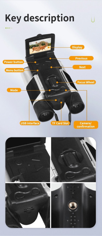 Digital telescope camera birding binoculars with camera built in