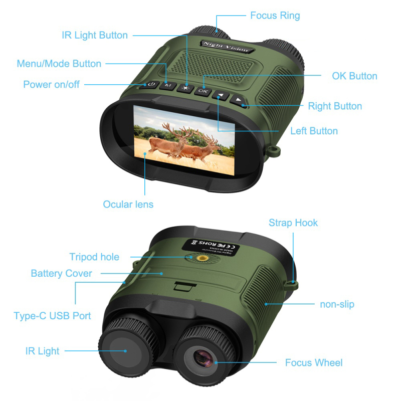 Wholesale DT29 8X digital zoom 2.5K Night Vision Telescope for Day and Night Animal Hunting