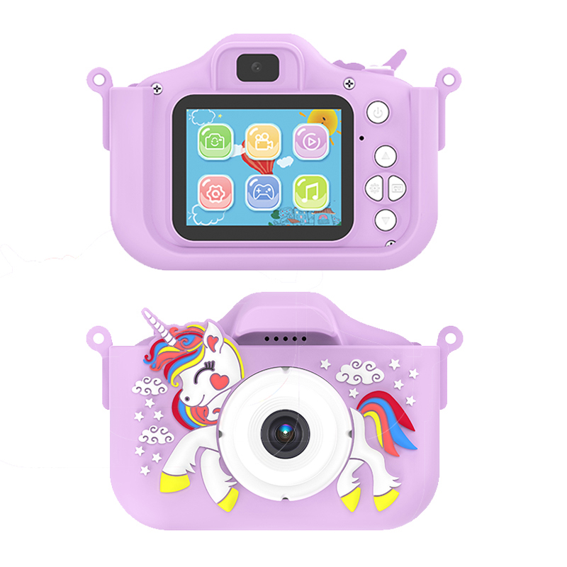 Unicorn Kids Camera Toddler Toys 2.0 inch Screen HD 48 Megapixels Dual Lens Selfie Children Video Digital Camera