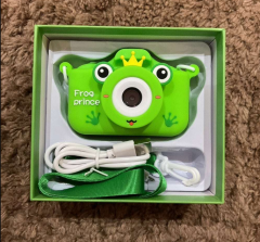 Cartoon frog prince Dual lens Mini Selfie kids Camera Children camera 1080P 2inches Screen with game as toy gift to baby
