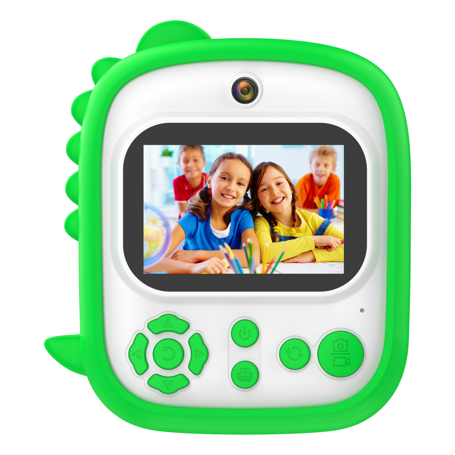 New Arrival Dinosaur Silicone Protective Cover 1080P Digital Selfie Camera 2.4-inch IPS screen Instant Print Kids Camera
