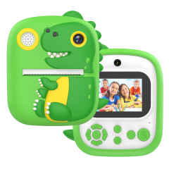 New Arrival Dinosaur Silicone Protective Cover 1080P Digital Selfie Camera 2.4-inch IPS screen Instant Print Kids Camera