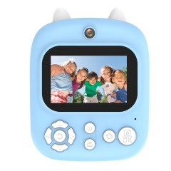 Front and real dual camera 12mp lens kid camera games toys P2 selfie camera instant ink-free print with 2.4 inch LCD for kids