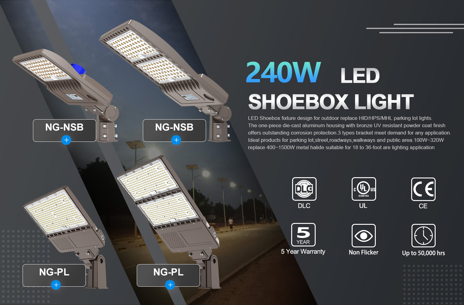 240W LED Shoebox Light