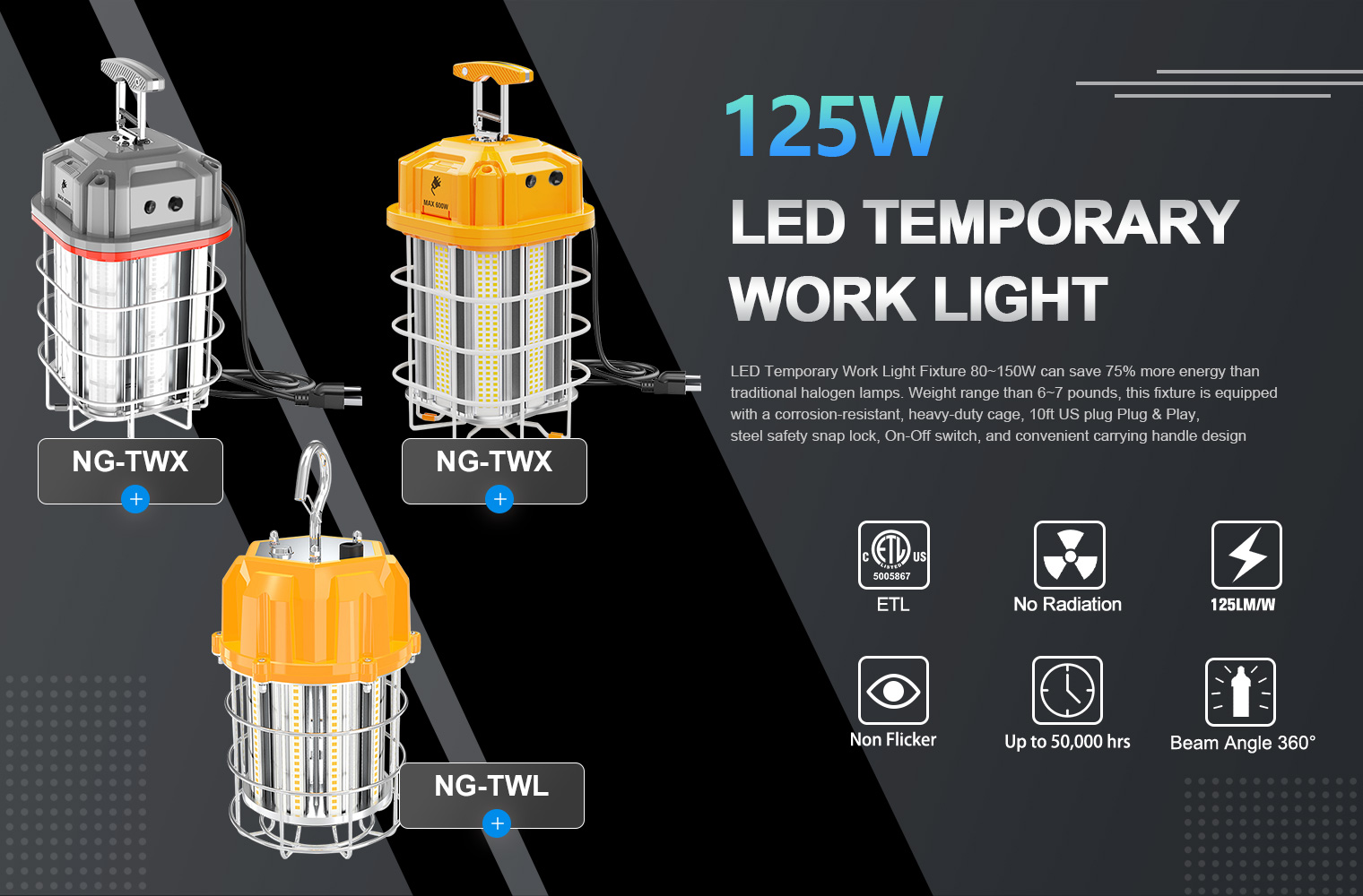 125W LED Temporary Work Light