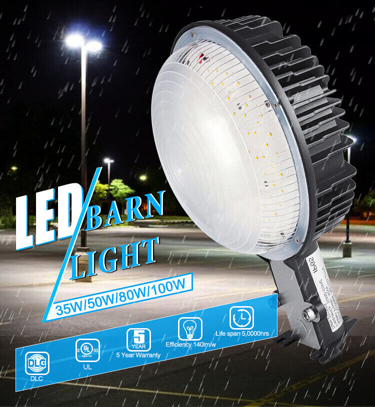 What are the advantages of LED Barn Light IP65 6000lm Photocell sensor ETL DLC Approved for Garden Yard?