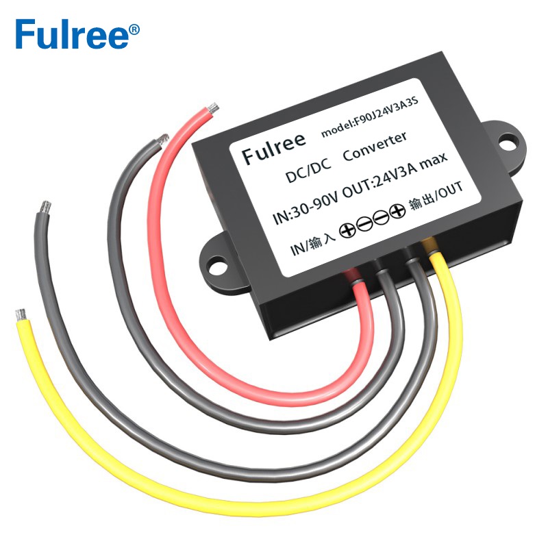 Input DC 36V 48V 60V 72V( DC 30-90V) to Output DC 24V 3A 5A DC-DC Step-down Buck Converter Regulator Car Voltage Reducer Module