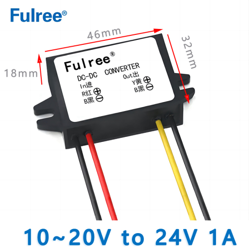 Fulree Input DC 12V ( 10-20V) to Output DC 24V 1A 2A 3A 24W 48W 72W DC DC Boost Converter Car Power Supply