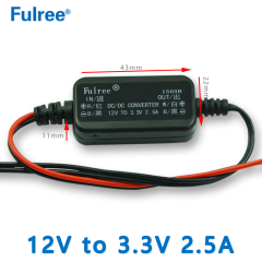 Fulree Ultra Slim Thin Input DC 12V(8-15V) to Output DC 3.3V 4.2V 5V 6V 7.5V 9V 1A 2.5A DC-DC Step Down Converter for Car Camera DVR Dash Cam