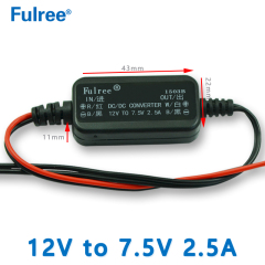 Fulree Ultra Slim Thin Input DC 12V(8-15V) to Output DC 3.3V 4.2V 5V 6V 7.5V 9V 1A 2.5A DC-DC Step Down Converter for Car Camera DVR Dash Cam