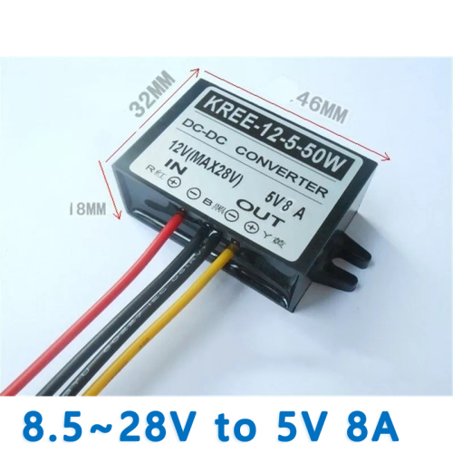 Input DC 12V(8.5-28V)to Output DC 5V 8A 10A DC-DC converter