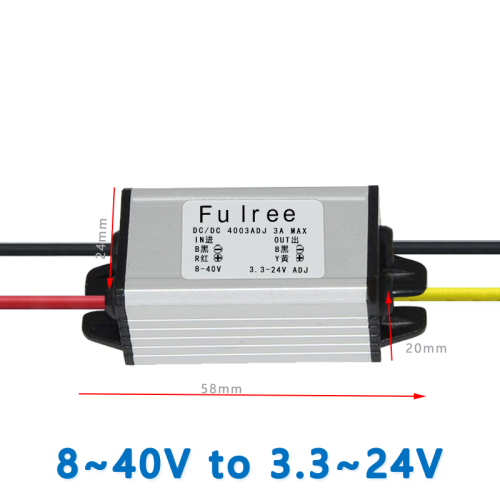 Input DC 12V (8-40V) to Output DC (3.3-24V) 3A MAX Adjustable Power Supply Step Down DC to DC Converter