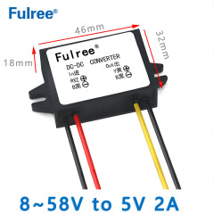 Input DC 12V 24V 36V 48V( 8V~58V) to Output DC 5V 1A 2A 3A DC-DC converter