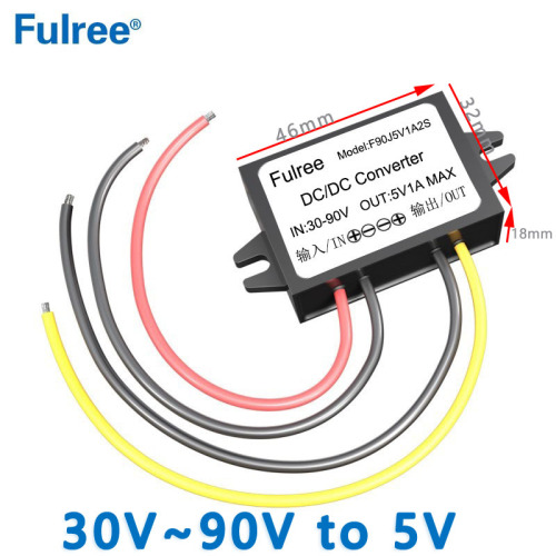 Input DC 36V 48V 60V 72V (30-90V) to Output DC 5V 1A 2A 3A DC DC Converter