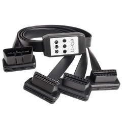 60cm OBD2 16 pin 1 male to 3 female 16 pin extension cable with switch OBd2 16 pin 16 core cable