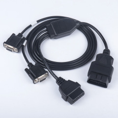 OBD2 male to 2 DB9 and OBD female CABLE Serial RS232 OBD2 diagnostic tool connection cable