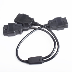OBD2 16 pin 16 core male to 2 male OBD2 cable OBDII splitter y cable