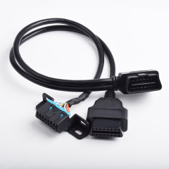 Automotive OBD2 One to Two Extension splitter Y Cable Universal Interface OBD 16 pin 16 core Cable Wire harness