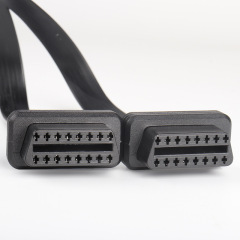 50CM Car OBD2 one to two adapter extension cable, OBD2 flat wire 16 core one to two cable