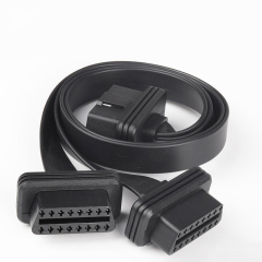 50CM Car OBD2 one to two adapter extension cable, OBD2 flat wire 16 core one to two cable