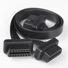 50CM Car OBD2 one to two adapter extension cable, OBD2 flat wire 16 core one to two cable