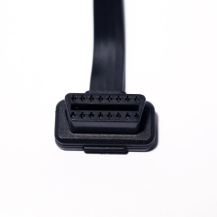 50cm Automotive OBD2 elbow one to two adapter cable, OBD2 flat 16 pin 16 core one to two extension cable