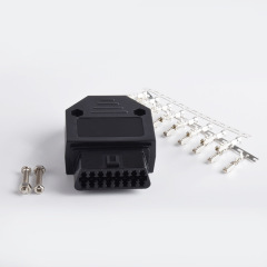 Automotive OBD2 16Pin female connector OBD plug+shell+terminal+screw