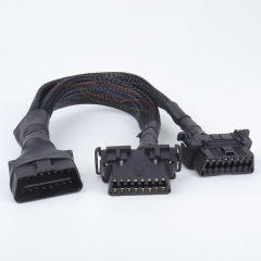 OBD2 16pin 1 male to 2 female splitter Y cable OBDII CABLE