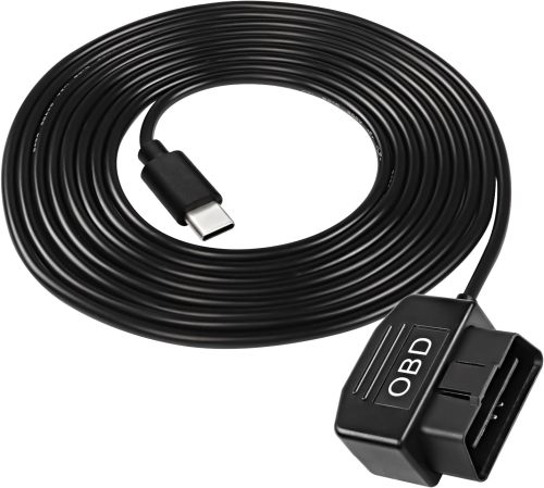 OBD Power Cable for Dash Camera Type C OBD2 Power Cable Adapter Hardwire Charger Cable with Switch Button Connector Charger 24 Hours Surveillance for Dash Camera GPS DVR - 3.5M