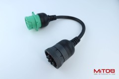 Gray 9Pin Type1 J1939 Port to New Green 9pin Type2 J1939 Port Cable Turn 9p Type1 to 9p Type2