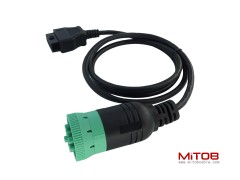 Long Cable Type 2 Green 9 Pin J1939 to OBD2 Female Port Cable 3ft/1m