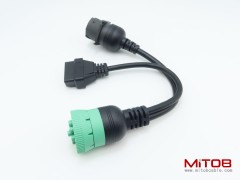 2pcs J1939 Male to J1939 Female and OBD2 Female Cable Working for Both J1939 Type1 and Type 2