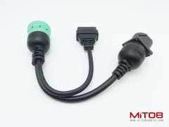 2pcs J1939 Male to J1939 Female and OBD2 Female Cable Working for Both J1939 Type1 and Type 2