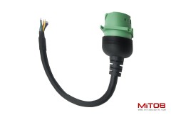 Type 2 Green 9pin J1939 Female to Open end Cable 1ft/30cm